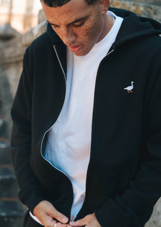 Goose Full-Zip Hoodie - Black