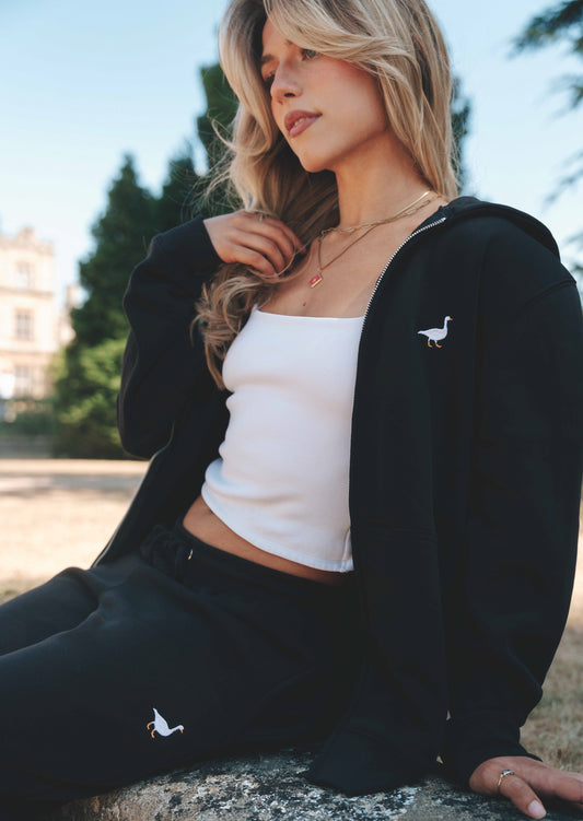 Goose Full-Zip Hoodie - Black