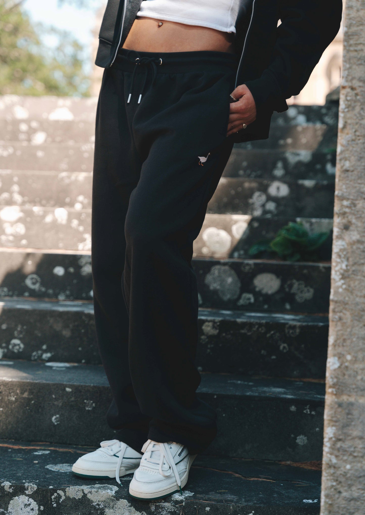 Goose Straight Leg Joggers - Black