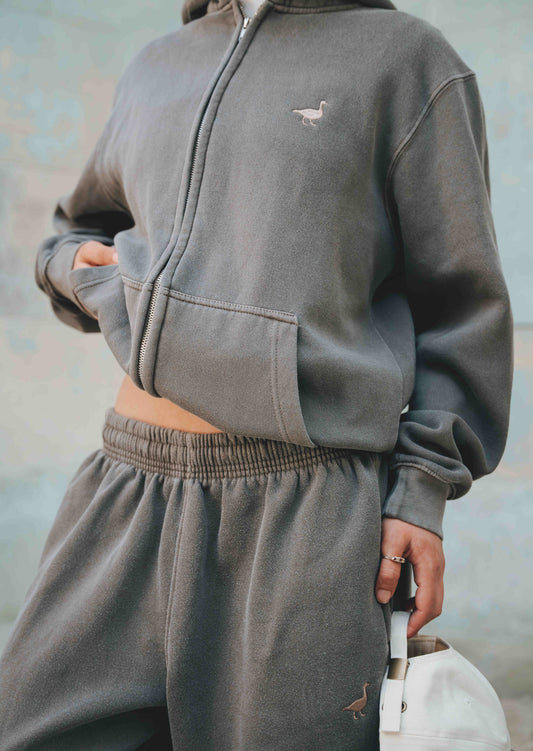 Goose Full-Zip Hoodie - Washed Brown