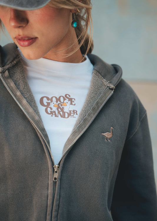 Goose Full-Zip Hoodie - Washed Brown