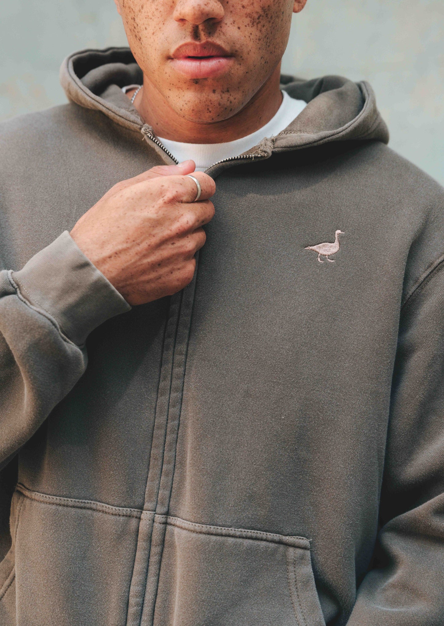 Goose Full-Zip Hoodie - Washed Brown