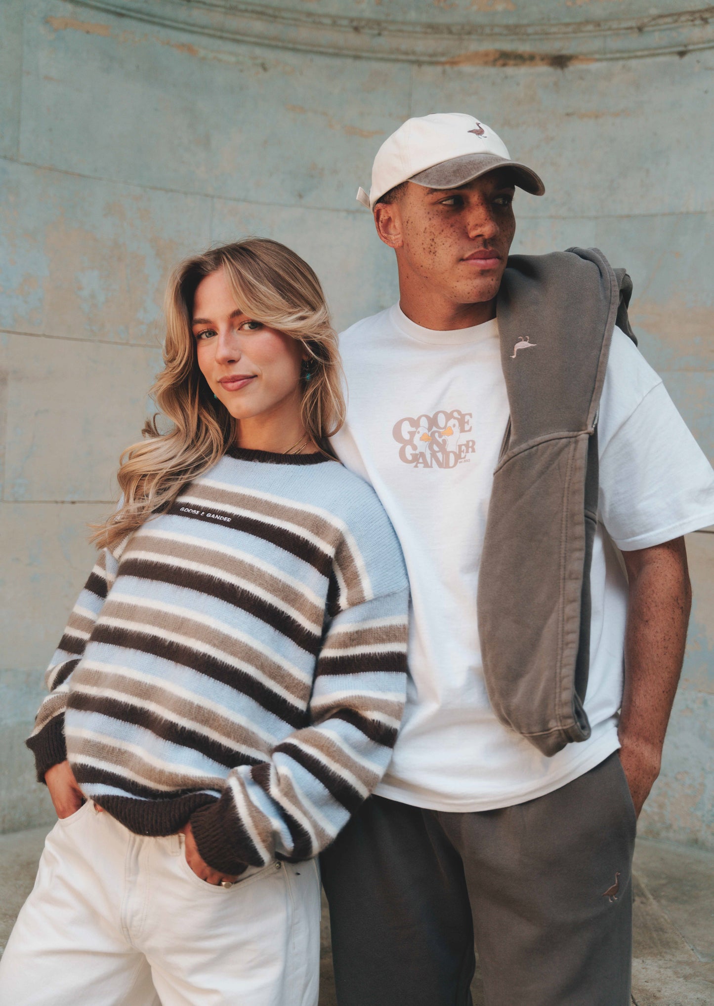 Two-Tone Washed Cap - Brown/Natural