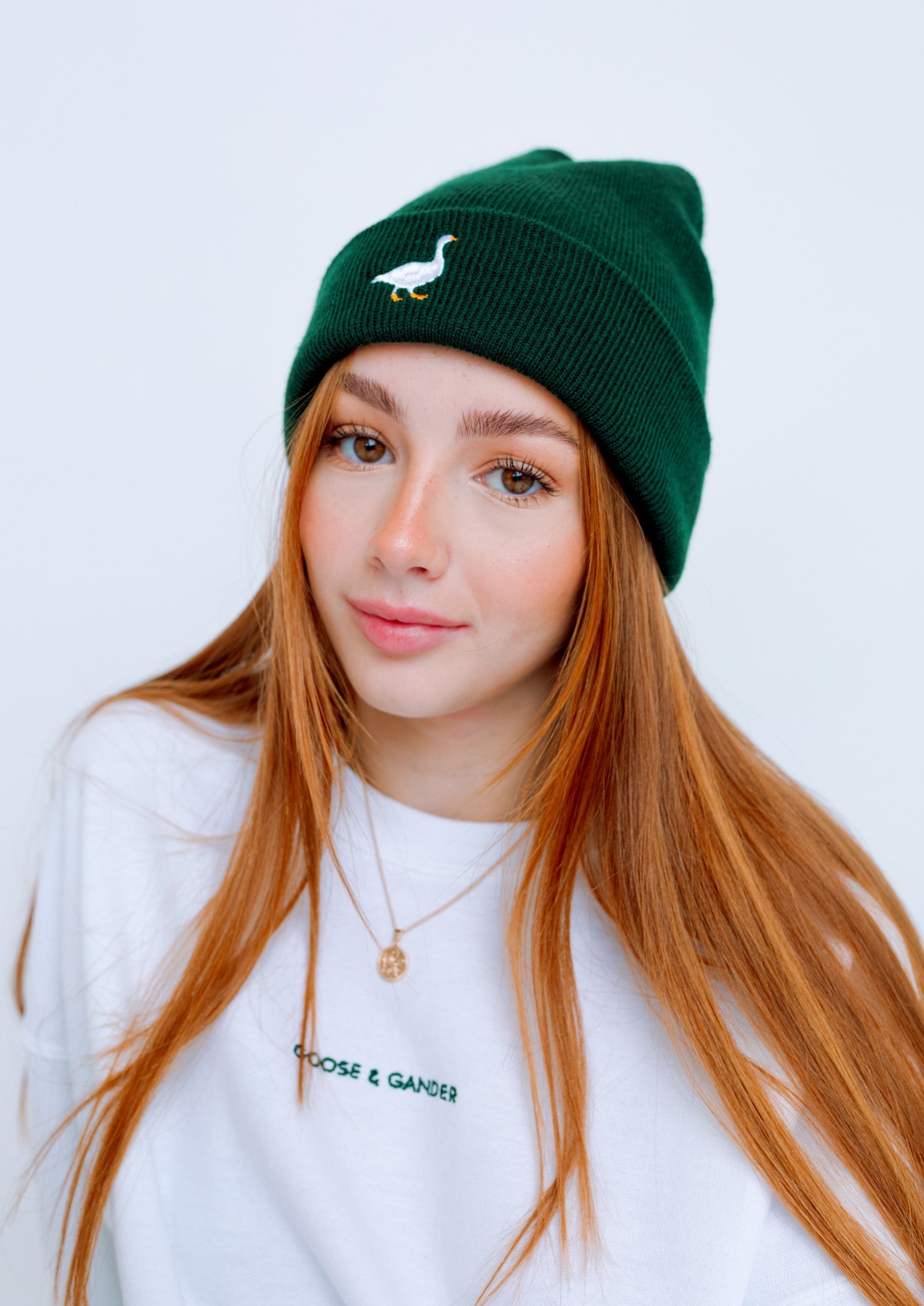 Unisex Goose Beanie Forest Green Goose Gander unisex-goose-beanie-forest-green-goose-gander