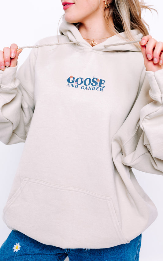 Unisex Wild Goose Printed Hoodie - Sand