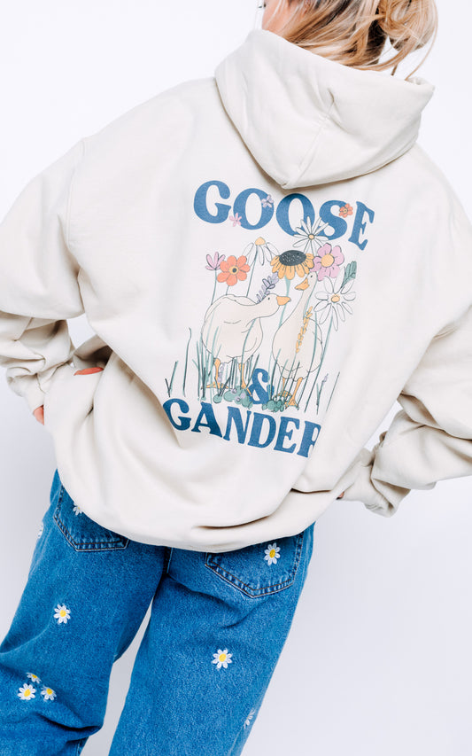 Unisex Wild Goose Printed Hoodie - Sand