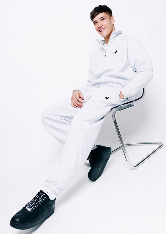 Unisex Premium Goose 1/4 Zip Sweat - Ash Grey