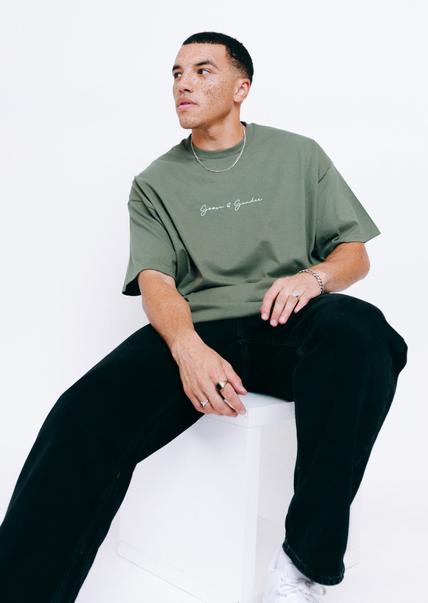 Unisex Military Green Signature Short Sleeve T-Shirt – Goose & Gander