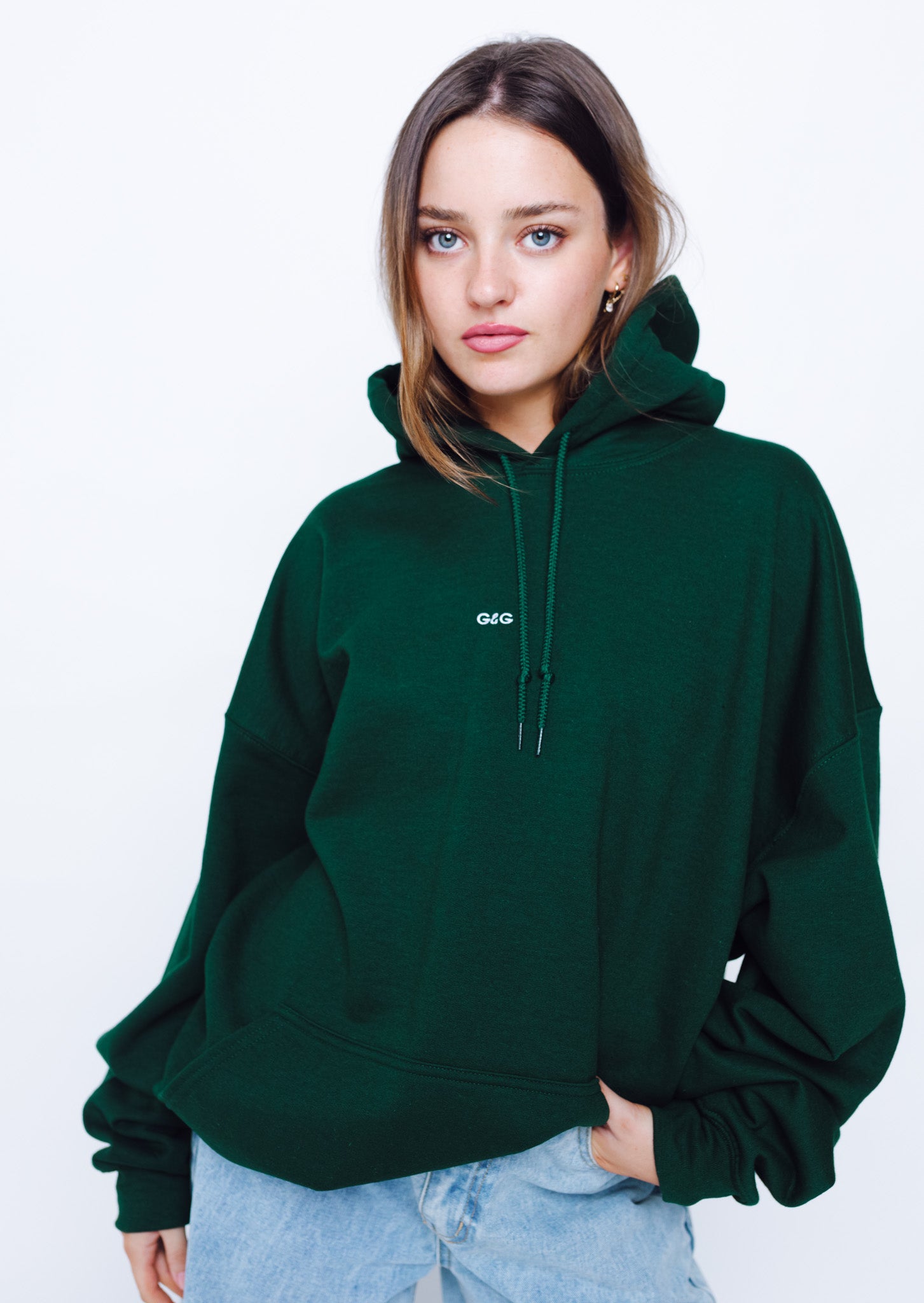 Unisex Forest Green Simple Hoodie
