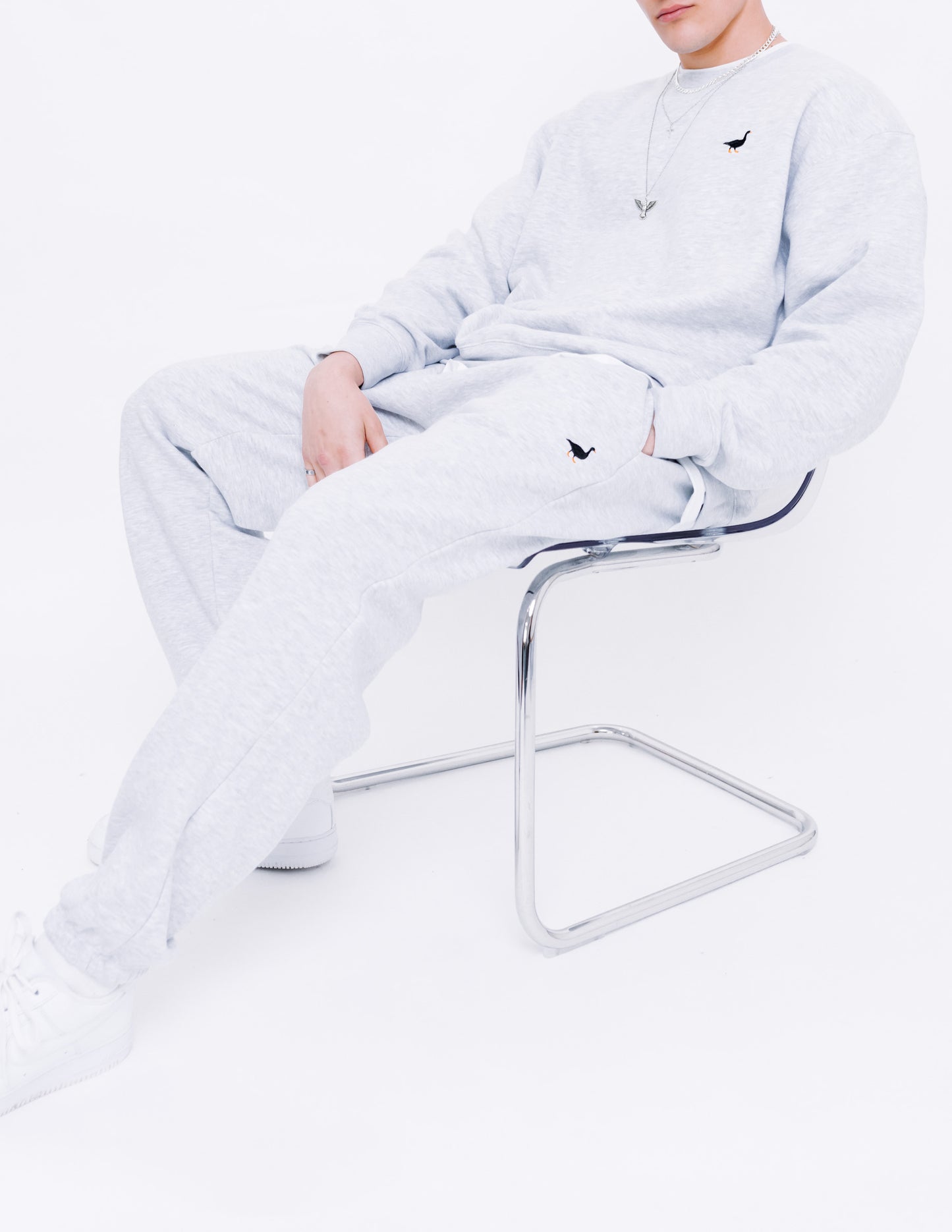 Unisex Premium Goose Classic Fit Joggers - Ash Grey