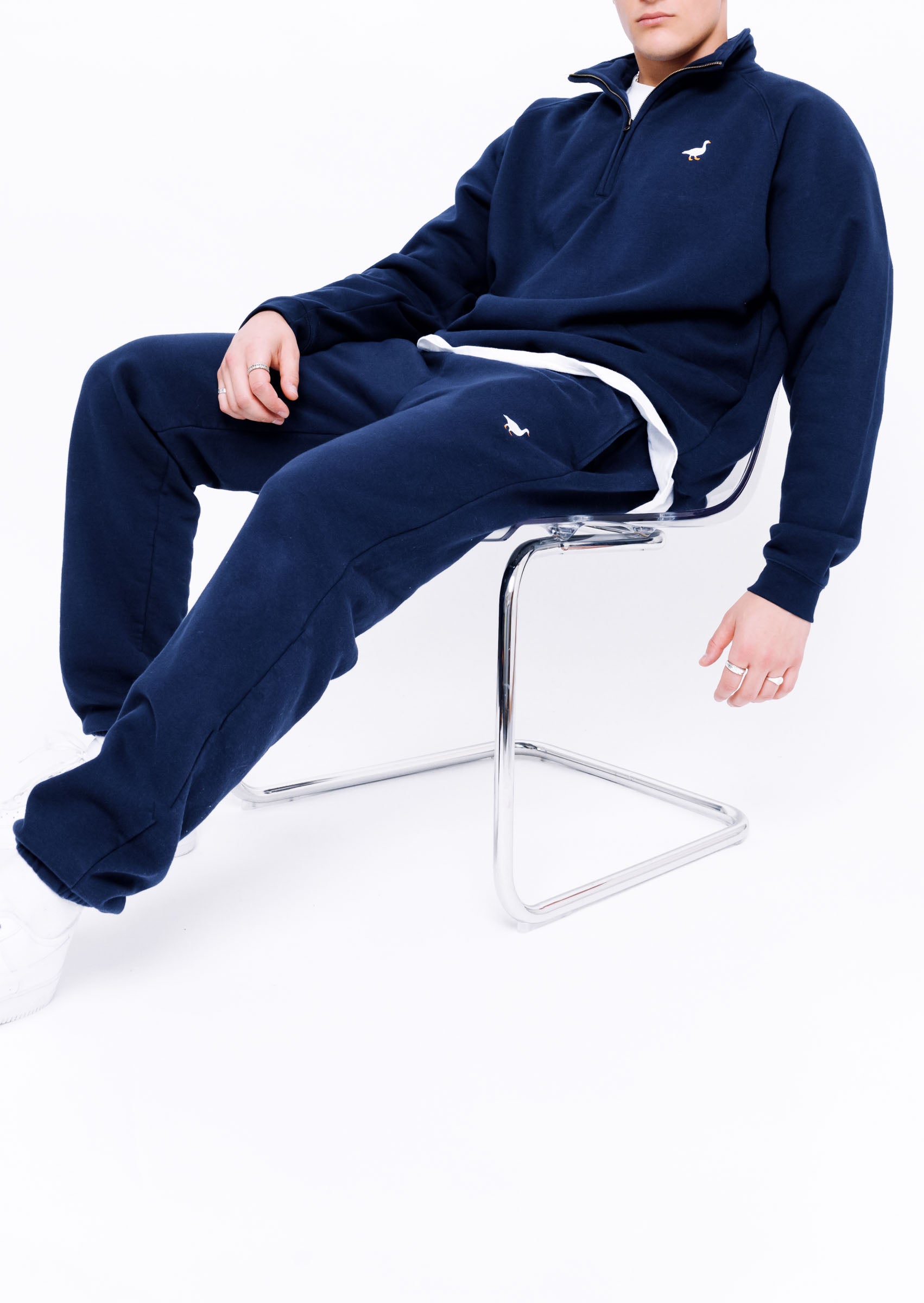 Premium Goose 1/4 Zip Sweat - Navy Blue – Goose & Gander