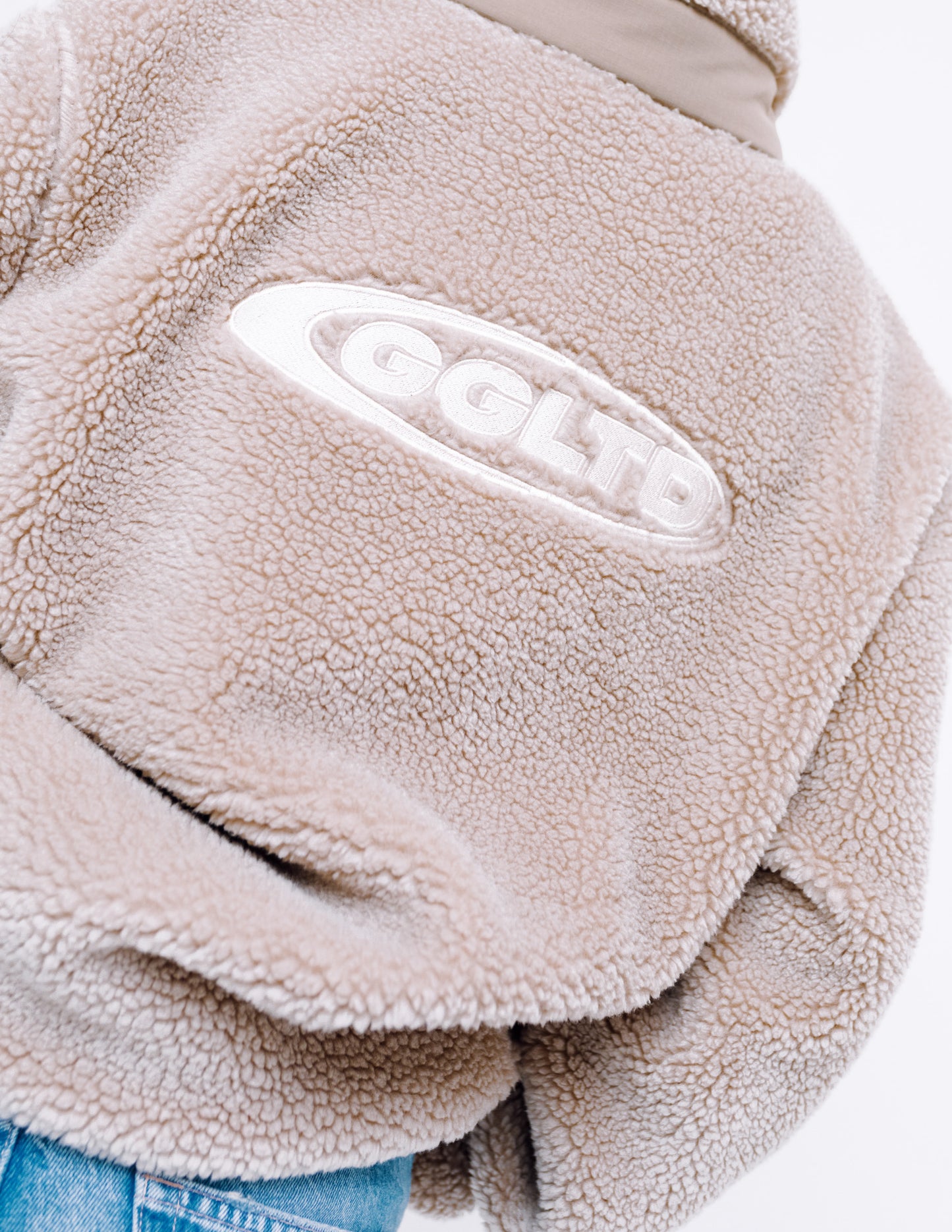 Unisex Goose League Sherpa Fleece Jacket - Sand