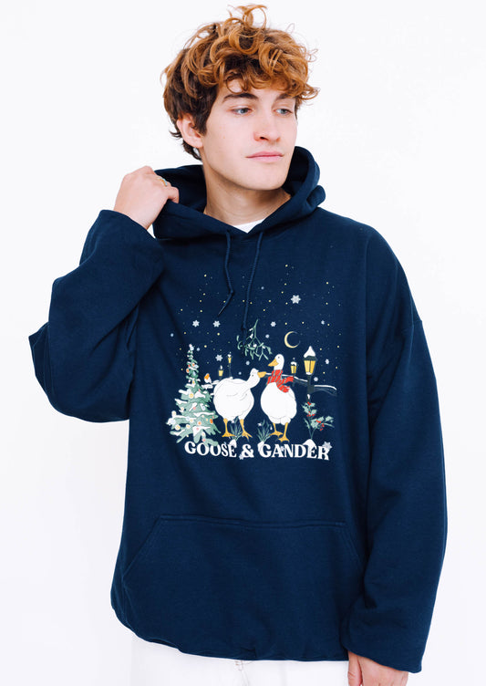 Unisex Winter Goose Hoodie - Navy