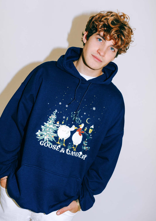 Unisex Winter Goose Hoodie - Navy
