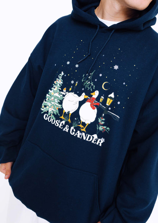 Unisex Winter Goose Hoodie - Navy