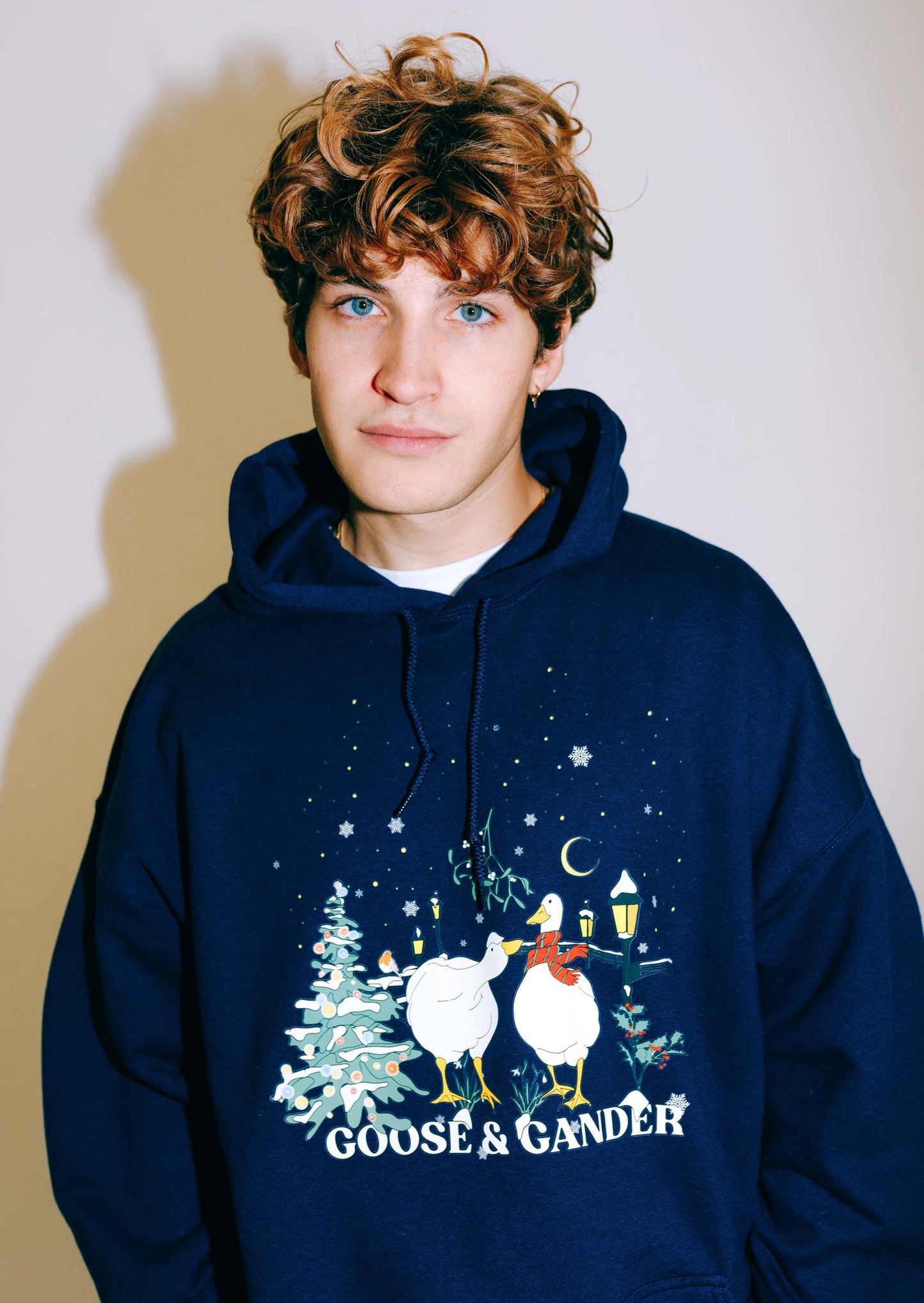 Unisex Winter Goose Hoodie - Navy