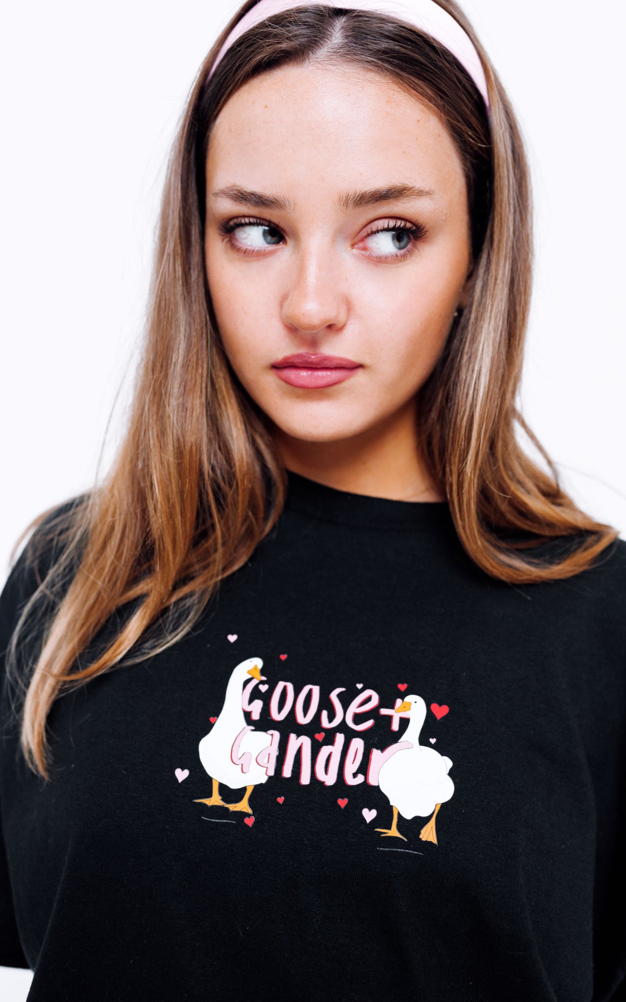 Unisex Heart Club Goose Tee - Black