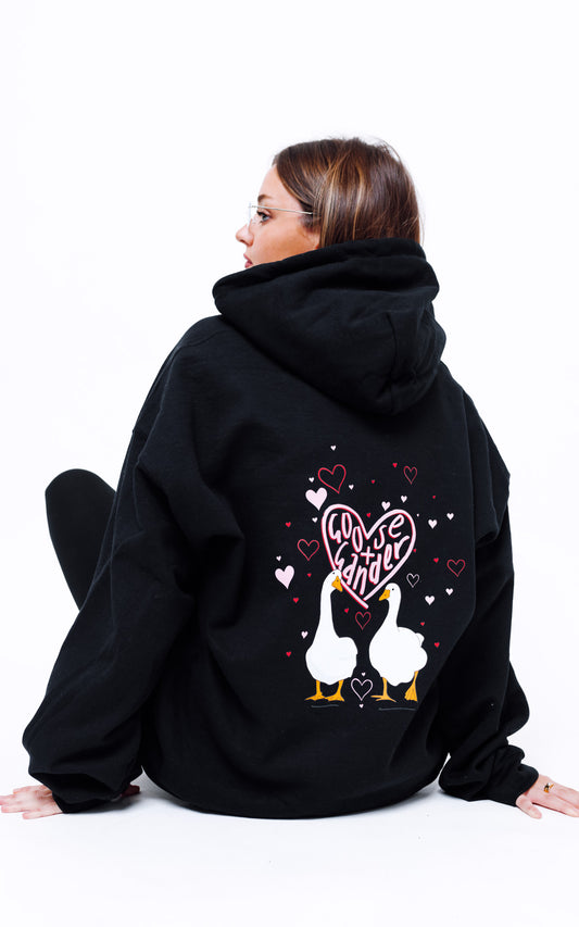 Unisex Heart Club Goose Hood - Black