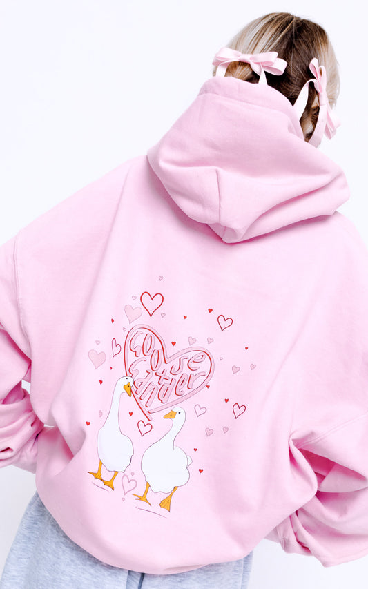 Unisex Heart Club Goose Hood - Baby Pink