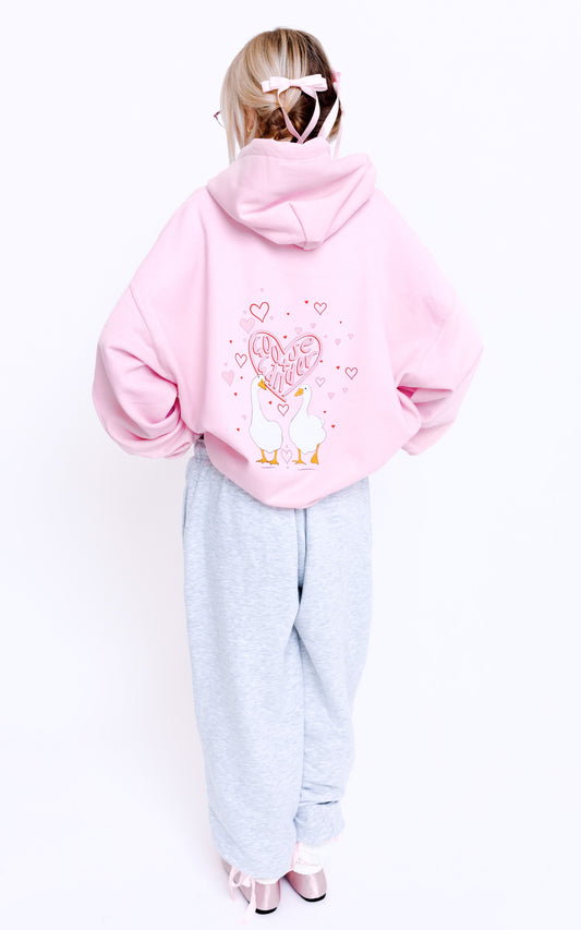 Unisex Heart Club Goose Hood - Baby Pink