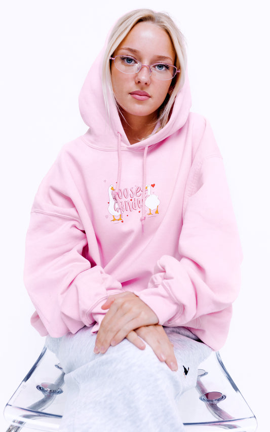 Unisex Heart Club Goose Hood - Baby Pink