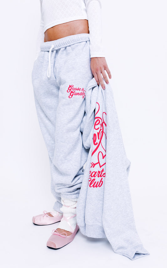 Unisex Heart Club Joggers - Ash Grey