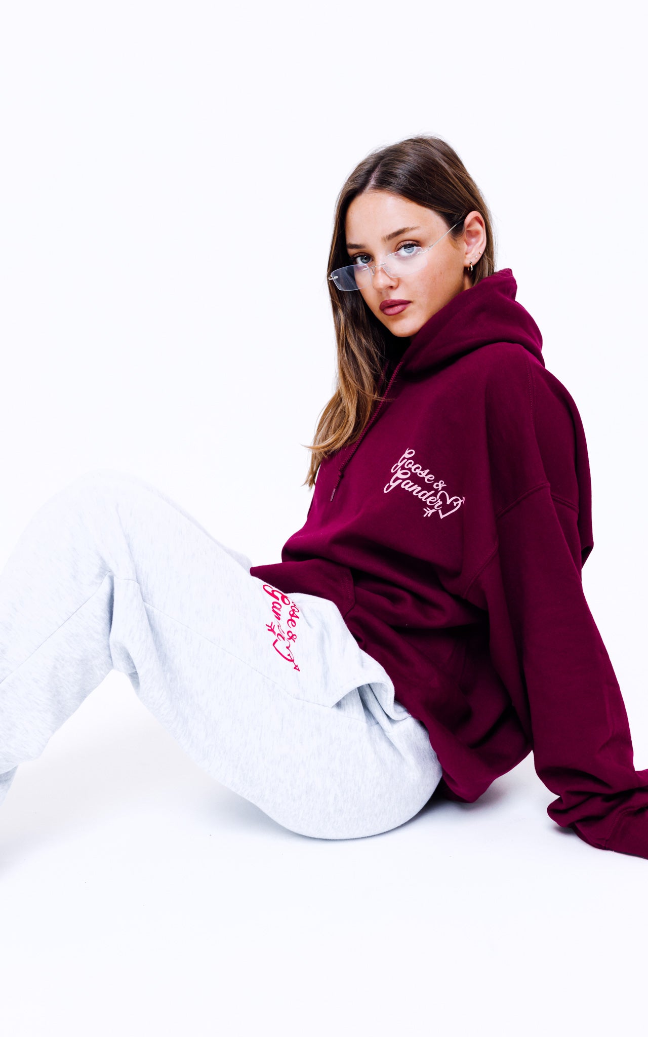 Unisex Heart Club Hood - Burgundy