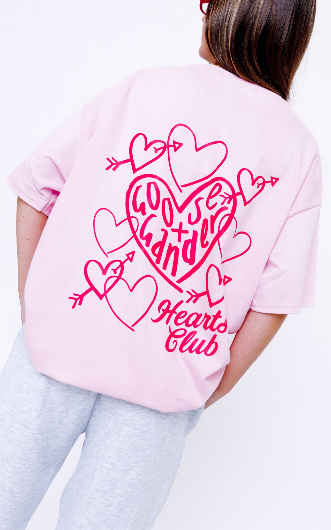 Unisex Heart Club Tee - Baby Pink