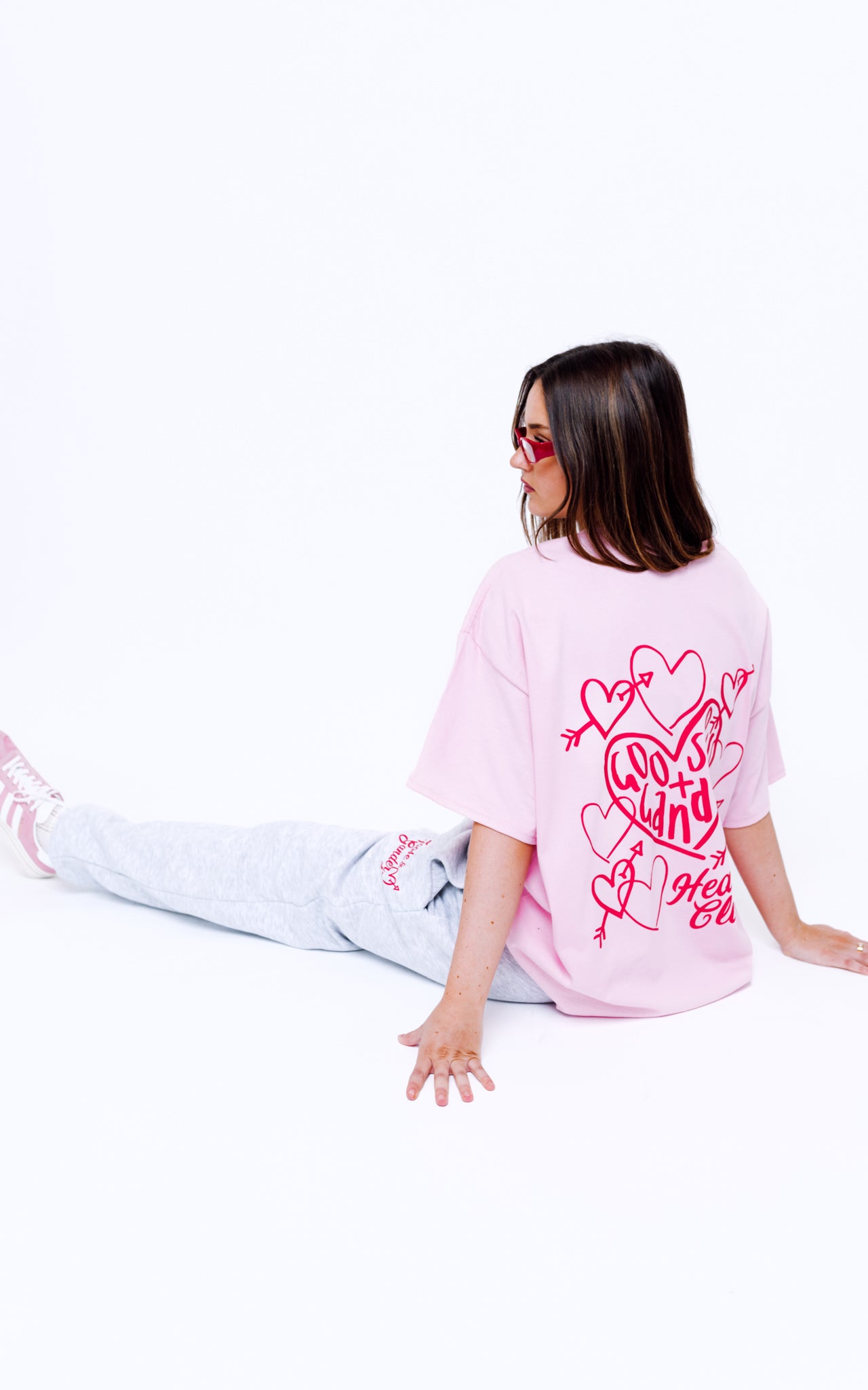 Unisex Heart Club Tee - Baby Pink