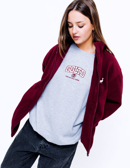 Unisex Goose Full Zip Fleece - Burgundy