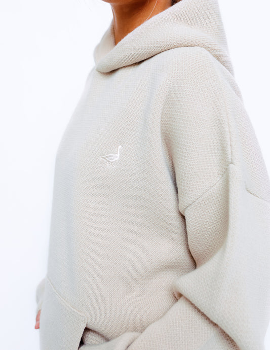 Unisex Knitted Hoodie - Sand