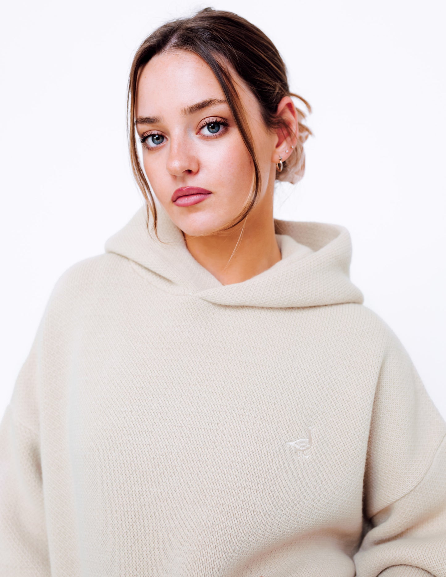 Unisex Knitted Hoodie - Sand