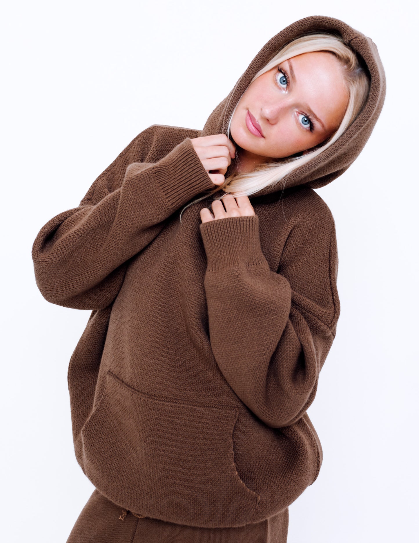 Unisex Knitted Hoodie - Mocha