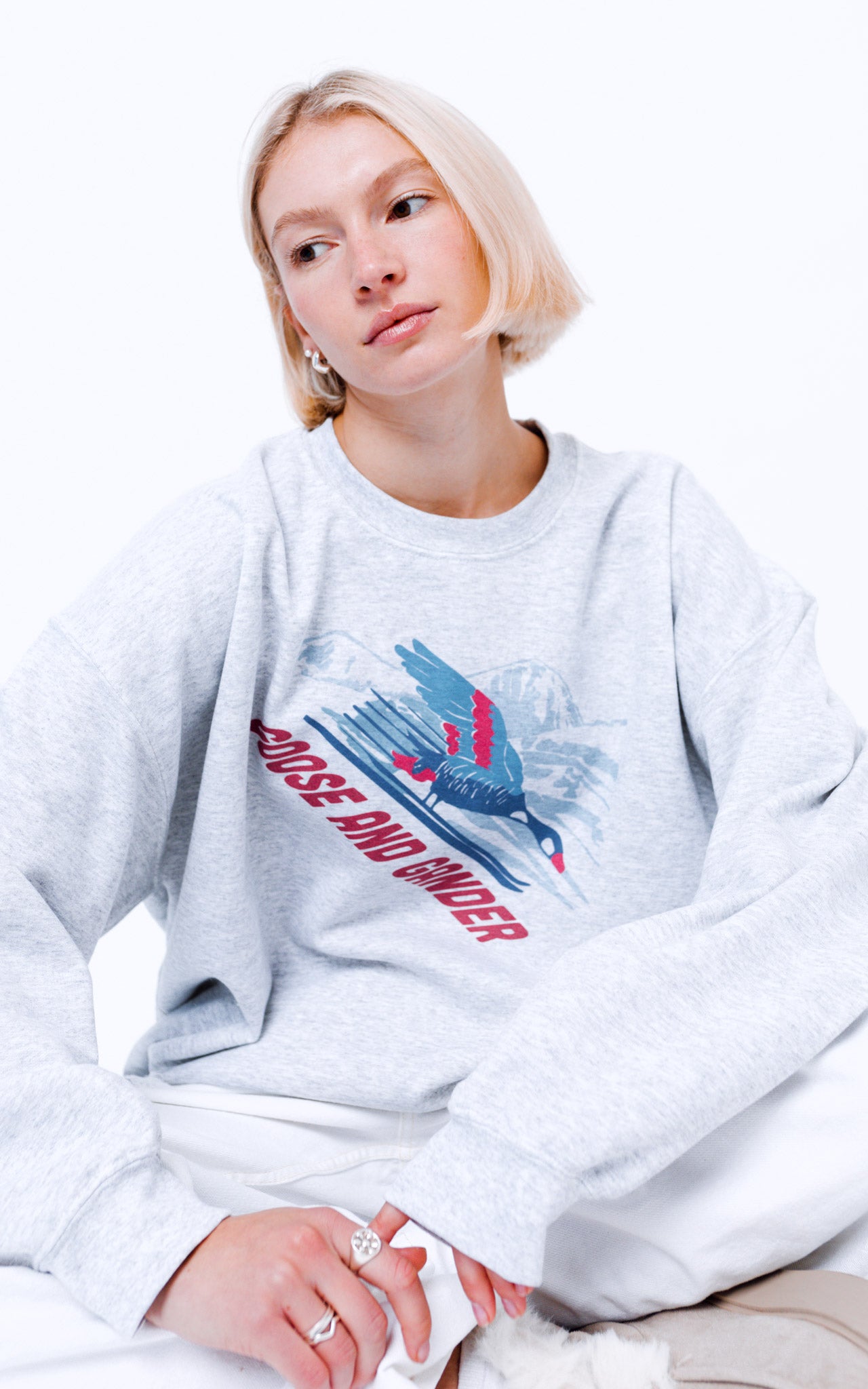 Unisex Ski Club Sweatshirt - Ash Grey