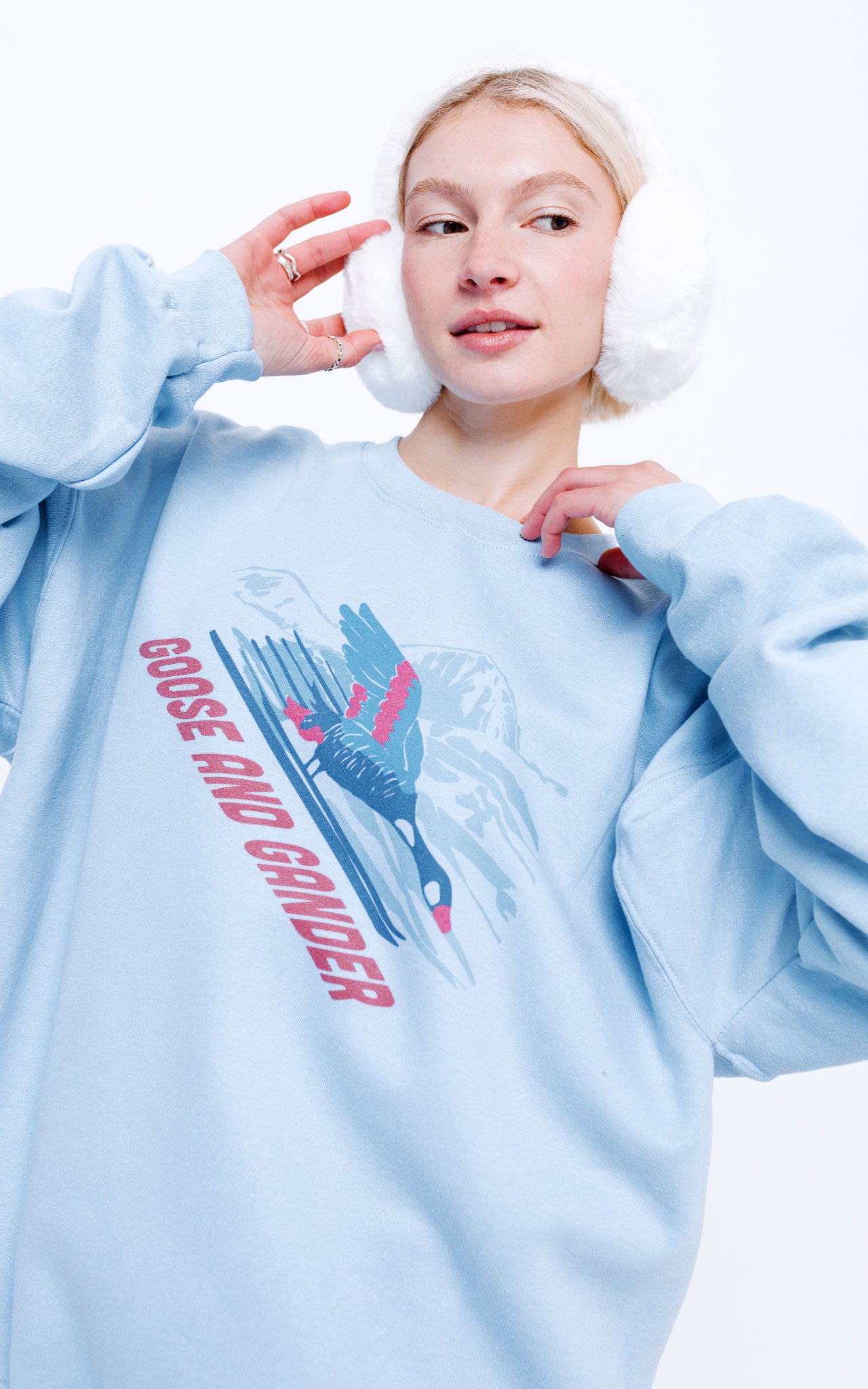 Unisex Ski Club Sweatshirt - Baby Blue