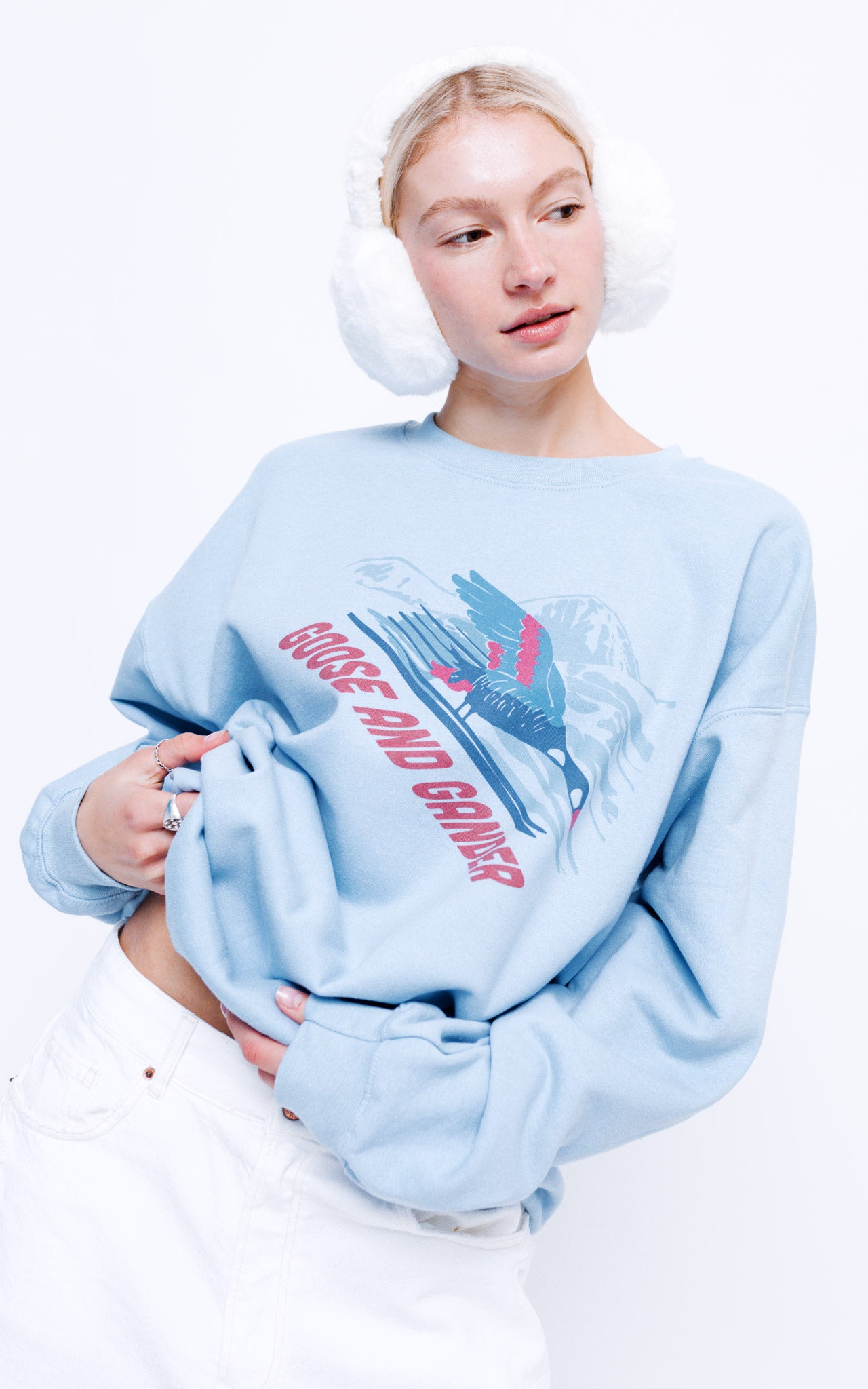 Unisex Ski Club Sweatshirt - Baby Blue