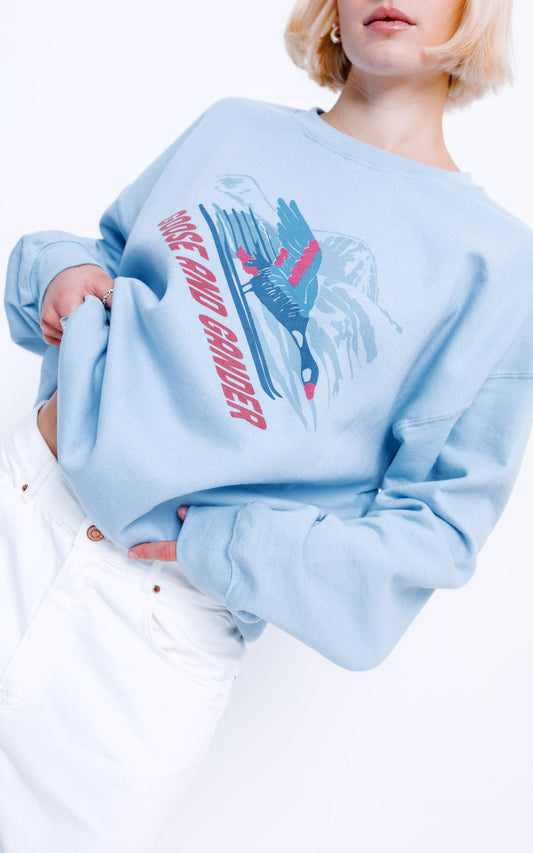 Unisex Ski Club Sweatshirt - Baby Blue