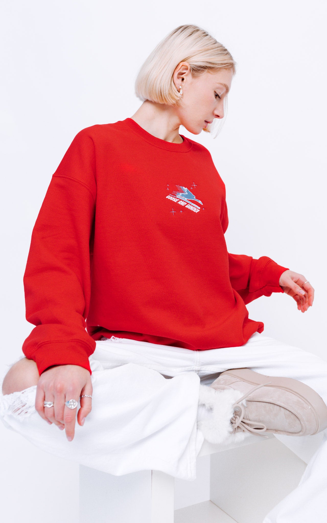 Unisex Ski Club Sweatshirt - Red