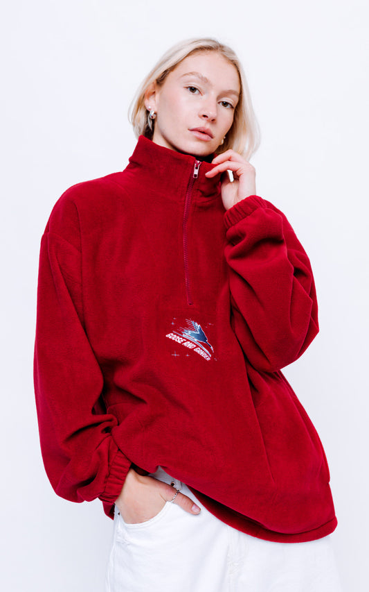 Unisex Ski Club 1/4 Zip Fleece - Red