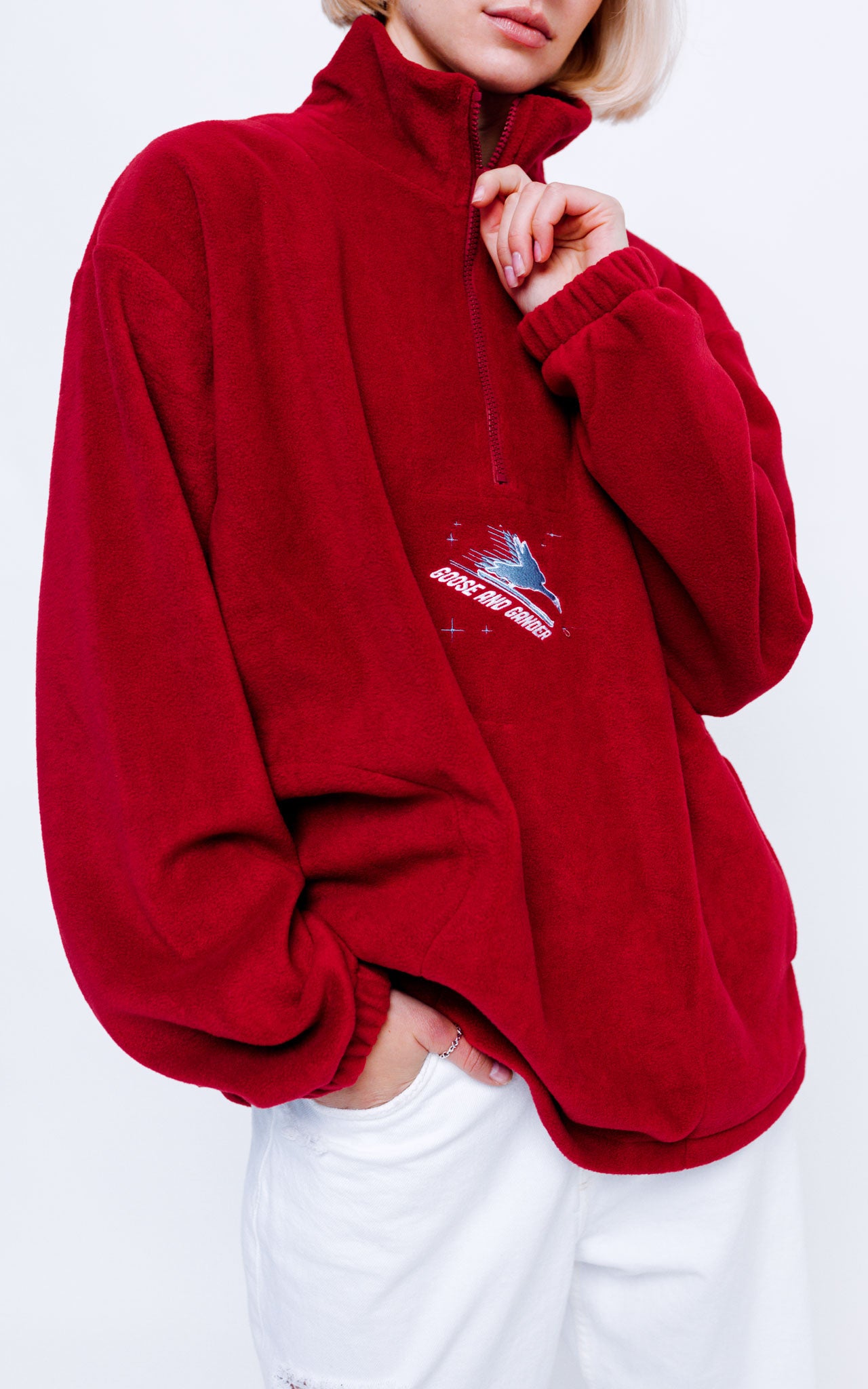 Unisex Ski Club 1/4 Zip Fleece - Red