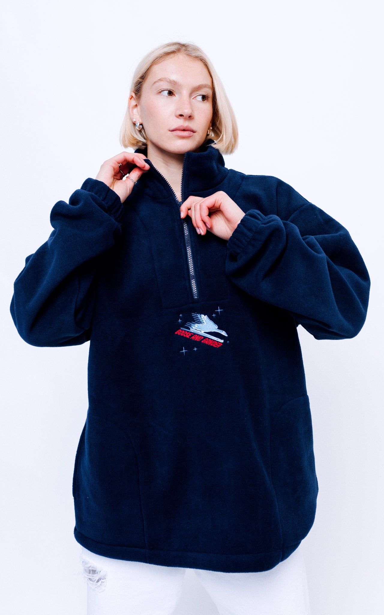 Unisex Ski Club 1/4 Zip Fleece - Navy