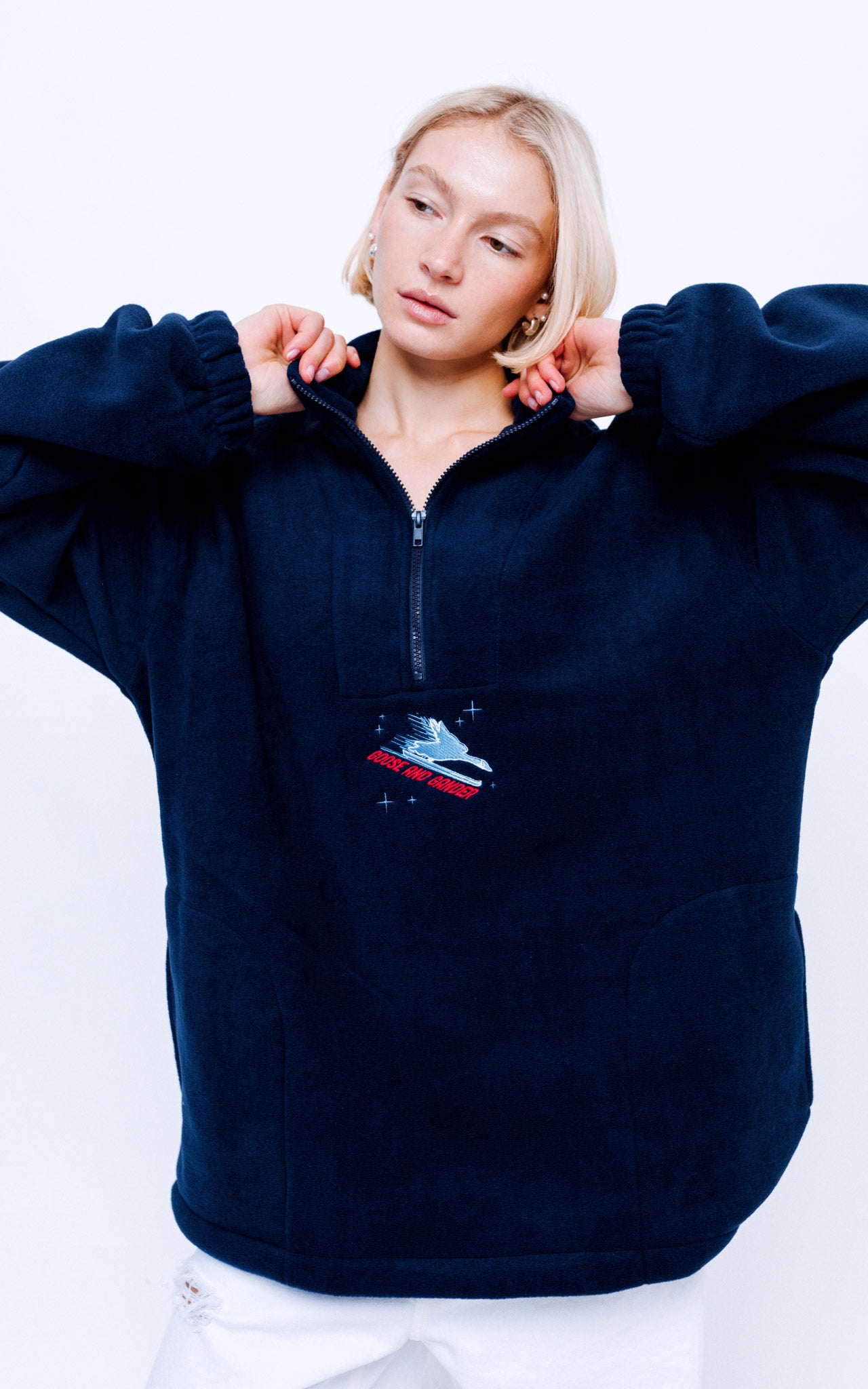 Unisex Ski Club 1/4 Zip Fleece - Navy