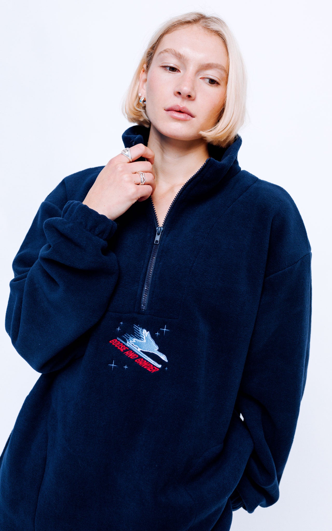 Unisex Ski Club 1/4 Zip Fleece - Navy