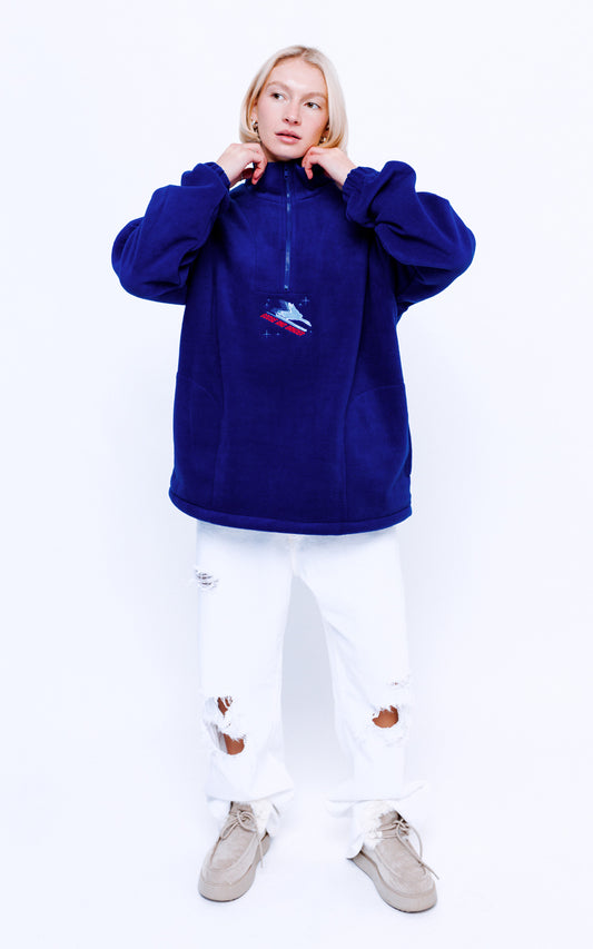 Unisex Ski Club 1/4 Zip Fleece - Royal Blue