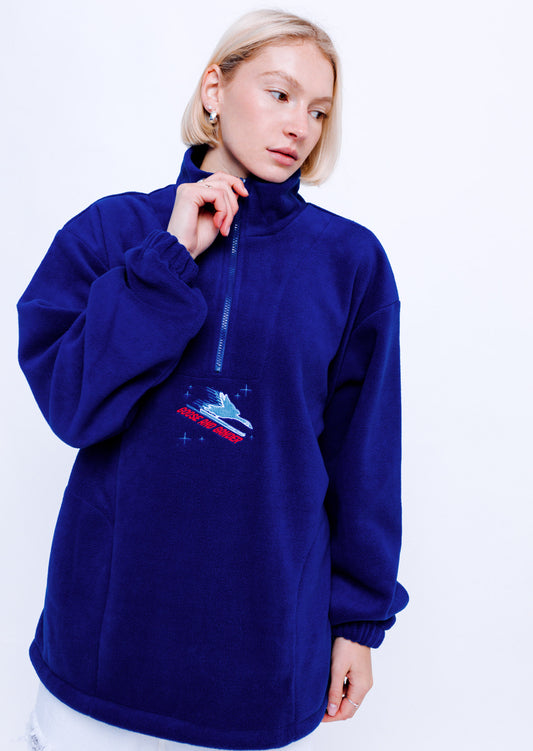 Unisex Ski Club 1/4 Zip Fleece - Royal Blue