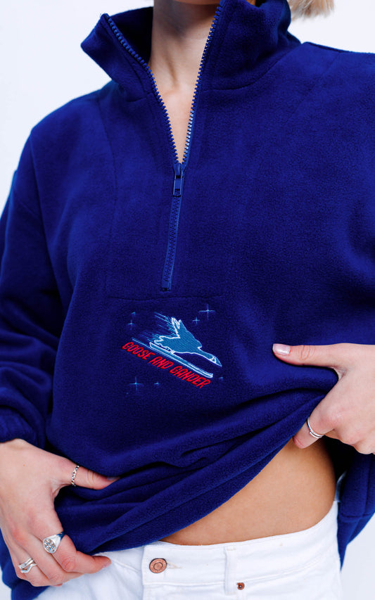 Unisex Ski Club 1/4 Zip Fleece - Royal Blue