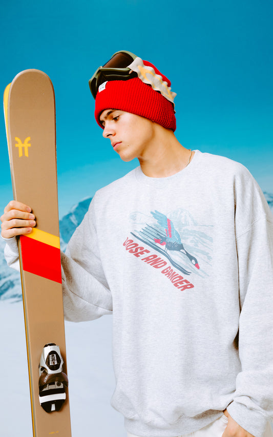 Unisex Ski Club Sweatshirt - Ash Grey