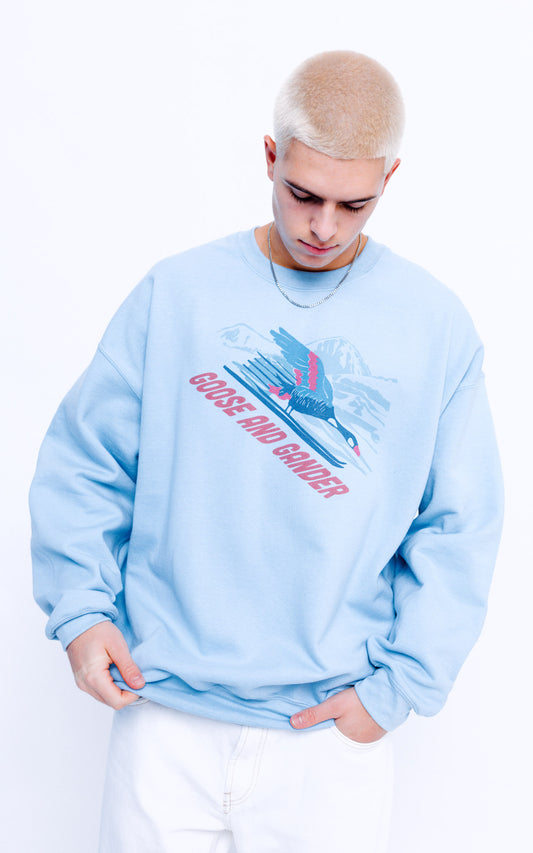 Unisex Ski Club Sweatshirt - Baby Blue