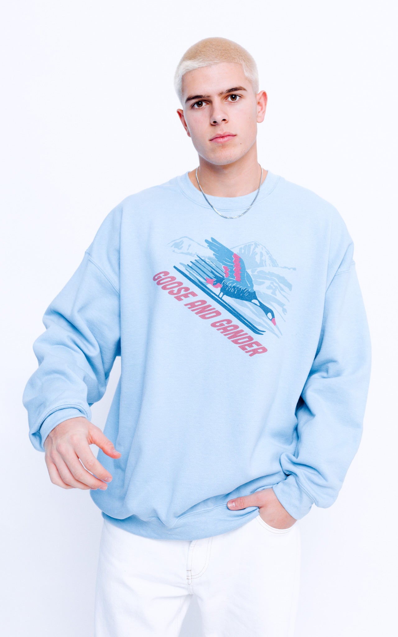 Unisex Ski Club Sweatshirt - Baby Blue