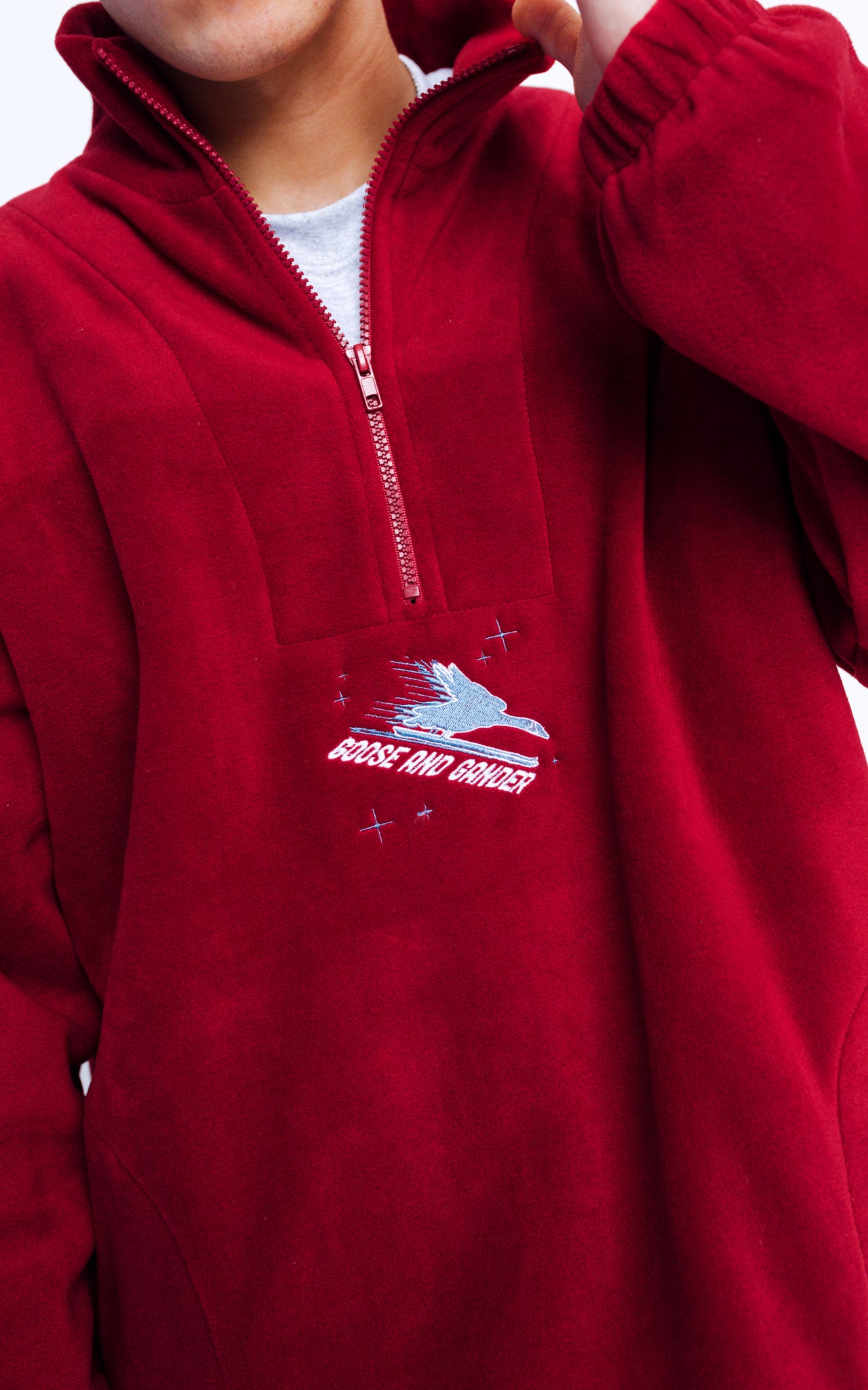 Unisex Ski Club 1/4 Zip Fleece - Red